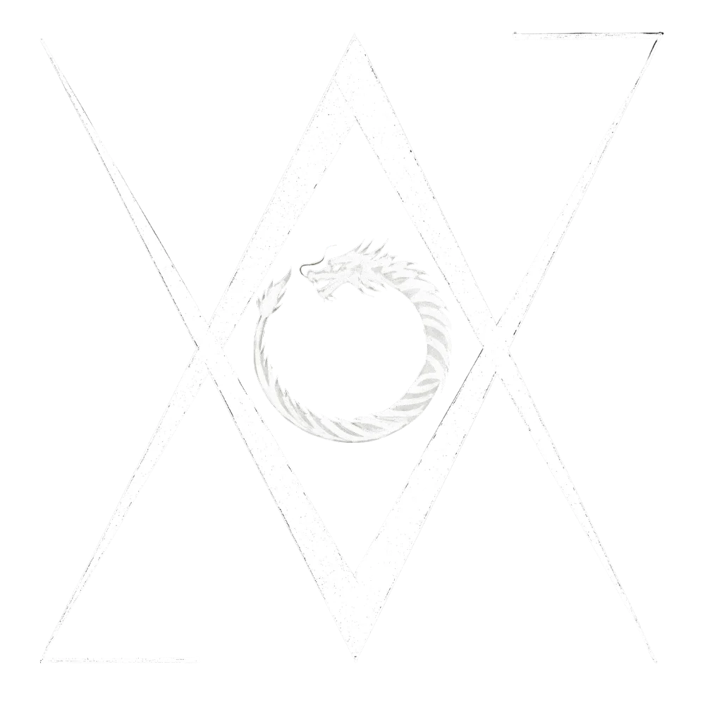 Dragon ouroboros - Module Nigredo, logo blanc Athanor